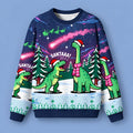 Dinosaur Era Fuzzy Christmas Ugly Sweater Xmas Clothing Dino Lover Christmas Gifts - Gearneko