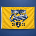 Milwaukee Brewers 2026 National League Champions Locker Room Flag Milwaukee Brewers Merch Best Fan Gifts - Gearneko