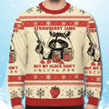 Raccoon Strawberry Jams But My Glock Don't Ugly Christmas Sweater Funny Christmas Apparel - Gearneko