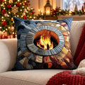 Fireside Tales Cozy Christmas Quilted Pillow Case Xmas Sofa Decor Christmas Gift Ideas - Gearneko
