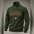 United States Marines Quarter Zip Quarter Zip Sweatshirt American Military Tribute Apparel - Gearneko