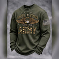 United States Army Eagle Camo Waffle Knit Long Sleeve Shirt Patriotic Gift For Veterans - Gearneko