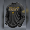 United States Army Star Emblem Waffle Knit Long Sleeve Shirt Veterans Day Gift For Men - Gearneko