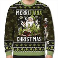Smoking Santa Merrijuana Christmas Ugly Sweater Xmas Clothing Gift For Boyfriend - Gearneko