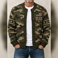 DD 214 Veteran Camo Knit Cardigan American Military Tribute Apparel - Gearneko