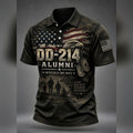 DD 214 Alumni Eagle Flag Polo Shirt Proud Veteran Fan Gear - Gearneko