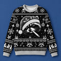 Retro Raccoon Smoking Dark Style Ugly Christmas Sweater Funny Raccoon Xmas Clothing - Gearneko