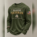 Marine Veteran Honor Courage Commitment Waffle Long Sleeve Shirt Patriotic Gift For Veterans - Gearneko