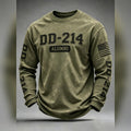 DD 214 Alumni Sleeve Print Shirt Crewneck Sweatshirt American Military Tribute Apparel - Gearneko