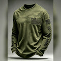 DD 214 Alumni Sleeve Print Waffle Knit Long Sleeve Shirt Proud Veteran Fan Gear - Gearneko
