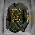 US Army Veteran Eagle Waffle Knit Long Sleeve Shirt Proud Veteran Fan Gear - Gearneko