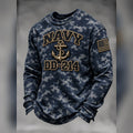 US Navy DD 214 Camo Waffle Long Sleeve Shirt Veterans Day Gift For Men - Gearneko