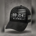 DD 214 Alumni Black Flag Veteran Hat Military Retirement Apparel - Gearneko