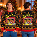 Cheetos Chester Cheetah Fireplace Holiday Christmas Ugly Sweater Cheetos Chester Xmas Clothing - Gearneko
