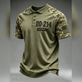 DD 214 Alumni Camo Polo Short Sleeve Polo Shirt American Military Tribute Apparel - Gearneko