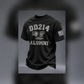 DD 214 Alumni Distressed Flag T Shirt Military Retirement Apparel - Gearneko