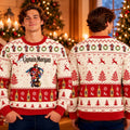 Captain Morgan Logo Christmas Light And Santa Ugly Sweater Captain Morgan Christmas Apparel - Gearneko
