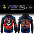 Minnesota Vikings Merch x Grateful Dead Skeletons Hoodie Minnesota Vikings Apparel - Gearneko