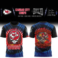 Kansas City Chiefs Merch x Grateful Dead Skeletons Shirt Kansas City Chiefs Clothing - Gearneko