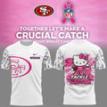 San Francisco 49ers x Breast Cancer Awareness Hello Kitty Tackle Cancer Together Shirt Best Fan Gear - Gearneko