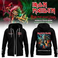 Iron Maiden Merch Run For Your Lives World Tour Zip Hoodie Metalheads Present - Gearneko