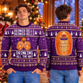Crown Royal Peach Whisky Drinker Bells Drinking All The Way Christmas Ugly Sweater Xmas Gifts - Gearneko