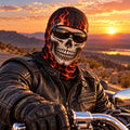 Flaming Skull 3D Face Mask Motorcycle Biker Gift For Men - Gearneko