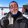 Funny Sleepy Bearded Man Face Ski Mask Ice Fishing Gift - Gearneko