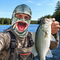 Funny Striped Bass Face Mask Fishing Lover Gift For Men - Gearneko