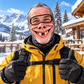 Funny Toothless Old Man 3D Face Ski Mask Winter Gift - Gearneko