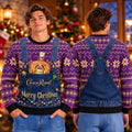 Crown Royal Whiskey Merry Christmas Denim Overalls Knitted Christmas Ugly Sweater Xmas Gift For Brother - Gearneko