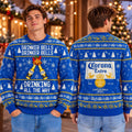 Corona Beer Cheers Drinker Bells Drinking All The Way Funny Christmas Ugly Sweater Xmas Clothing - Gearneko