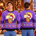 Crown Royal Santa Claus Sleigh Purple Christmas Ugly Sweater Xmas Gifts For Husband - Gearneko