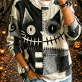 Halloween Monsters Art Vintage Sweatshirt Halloween Apparel Holiday Gift For Sister - Gearneko