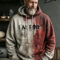 Bloody I'm Fine Halloween Hoodie Halloween Hooded Sweatshirt Gift For Dad - Gearneko