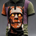 Haunted Frankenstein Halloween Graphic Polo Shirt Holiday Apparel Halloween Gift For Him - Gearneko
