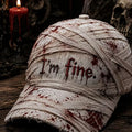 I'm Fine Mummy Pattern Halloween Hat Spooky Halloween Baseball Cap Holiday Gift For Friends - Gearneko