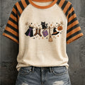 Retro Halloween Black Cat T-Shirt Halloween Clothes Great Gifts For Sister - Gearneko