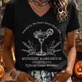 Midnight Margaritas Halloween V Neck Shirt Halloween Apparel Gift For Besties - Gearneko