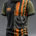 Spooky Halloween Jack O Lantern Art Polo Shirt Halloween Apparel Holiday Gift Ideas - Gearneko