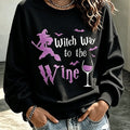 Witch Way To The Wine Halloween Sweatshirt Best Halloween Apparel Unique Gift Ideas - Gearneko