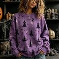 Vintage Witch Hat Sweatshirt Cute Spooky Season Clothes Witchy Vibe Gift - Gearneko