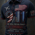 9 11 25th Anniversary Never Forget Vintage Polo Shirt 9 11 Clothes Patriotic Gifts For Father - Gearneko