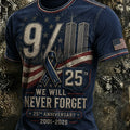 9 11 Never Forget 25th Anniversary Vintage Shirt September 11th Commemorative Shirt Patriotic Gifts - Gearneko