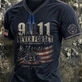 9 11 25th Anniversary Never Forget V-Neck Shirt 9 11 Anniversary Clothing Line Patriotic Gift - Gearneko