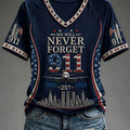 9 11 25Th Anniversary V-Neck Shirt September 11th Commemorative Clothing Patriot's Gift - Gearneko