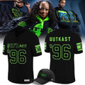 OutKast x Atlanta Falcons 30th Anniversary ATLiens Album No 96 Jersey Atlanta Falcons Clothing - Gearneko