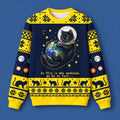 Funny Space Cat Spinning Globe Christmas Ugly Sweater Xmas Party Apparel Best Gifts - Gearneko