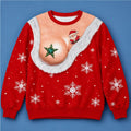 Funny Santa Cleavage Christmas Ugly Sweater Xmas Party Apparel Gifts For Wife - Gearneko