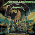 Metallica Merch Life Burns Faster Poster Graphic T-Shirt Metallica Concert Apparel - Gearneko